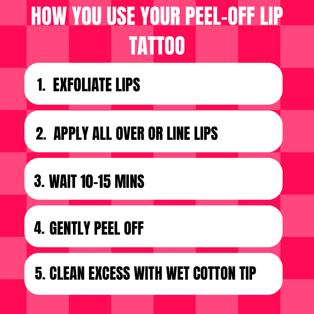 Peel-off lip tattoo