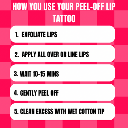 Peel-off lip tattoo